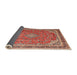 Sideview of Traditional Light Copper Gold Persian Rug, tr3617