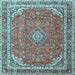 Square Machine Washable Persian Light Blue Traditional Rug, wshtr3617lblu