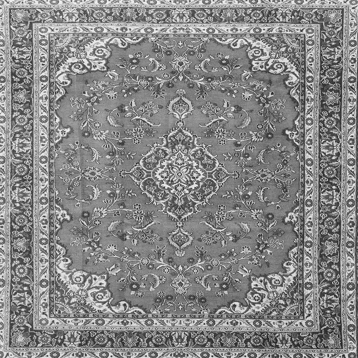 Round Machine Washable Persian Gray Traditional Rug, wshtr3617gry