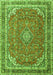 Serging Thickness of Machine Washable Persian Green Traditional Area Rugs, wshtr3617grn