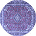 Round Persian Blue Traditional Rug, tr3617blu