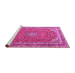 Sideview of Machine Washable Persian Pink Traditional Rug, wshtr3617pnk