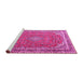 Sideview of Machine Washable Persian Pink Traditional Rug, wshtr3617pnk