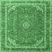 Square Persian Emerald Green Traditional Rug, tr3617emgrn