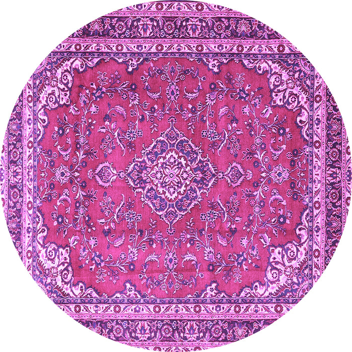 Round Persian Purple Traditional Rug, tr3617pur