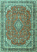 Machine Washable Persian Turquoise Traditional Area Rugs, wshtr3617turq