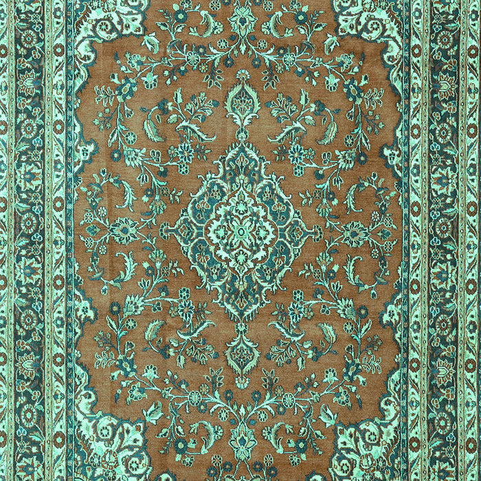 Machine Washable Persian Turquoise Traditional Area Rugs, wshtr3617turq