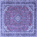 Square Persian Blue Traditional Rug, tr3617blu