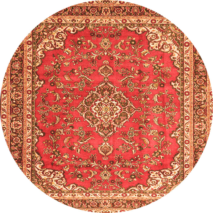 Machine Washable Persian Orange Traditional Area Rugs, wshtr3617org