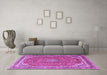 Machine Washable Persian Purple Traditional Area Rugs in a Living Room, wshtr3617pur