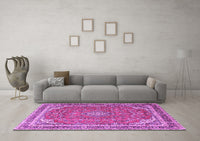 Machine Washable Persian Purple Traditional Rug, wshtr3617pur