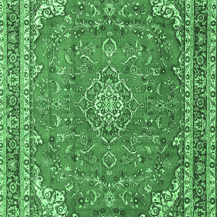 Machine Washable Persian Emerald Green Traditional Area Rugs, wshtr3617emgrn