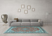 Machine Washable Persian Light Blue Traditional Rug in a Living Room, wshtr3617lblu