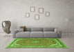 Machine Washable Persian Green Traditional Area Rugs in a Living Room,, wshtr3617grn