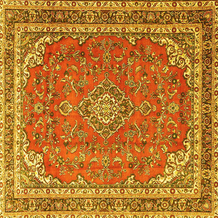 Square Persian Yellow Traditional Rug, tr3617yw
