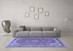 Machine Washable Persian Blue Traditional Rug in a Living Room, wshtr3617blu