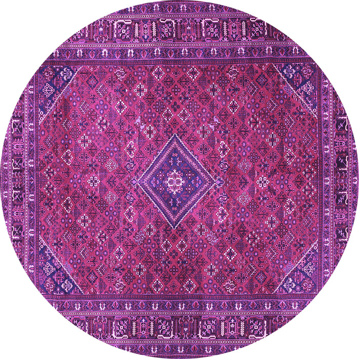 Round Persian Purple Traditional Rug, tr3618pur