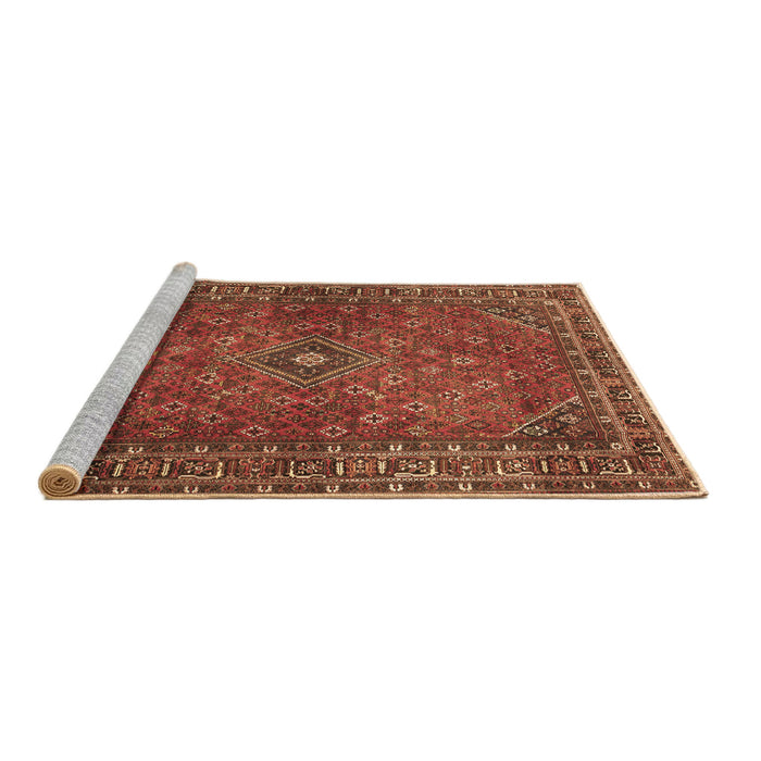Sideview of Machine Washable Persian Brown Traditional Rug, wshtr3618brn