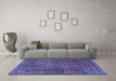 Machine Washable Persian Blue Traditional Rug in a Living Room, wshtr3618blu