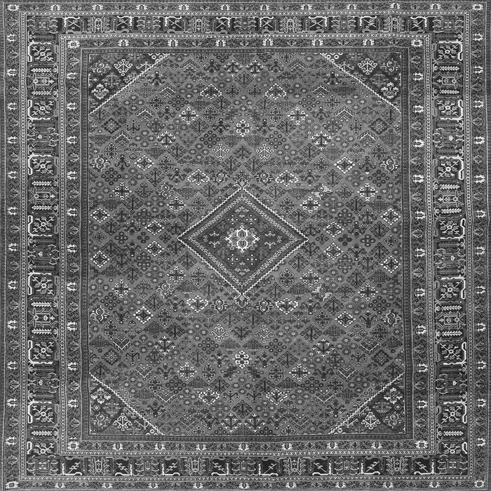 Round Machine Washable Persian Gray Traditional Rug, wshtr3618gry
