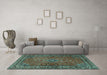 Machine Washable Persian Turquoise Traditional Area Rugs in a Living Room,, wshtr3618turq