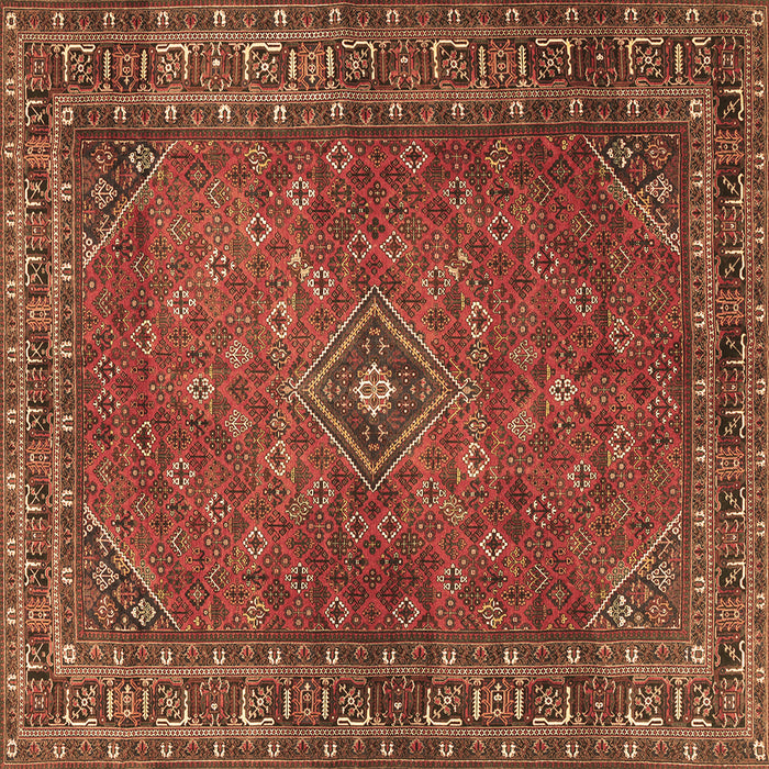 Square Persian Brown Traditional Rug, tr3618brn