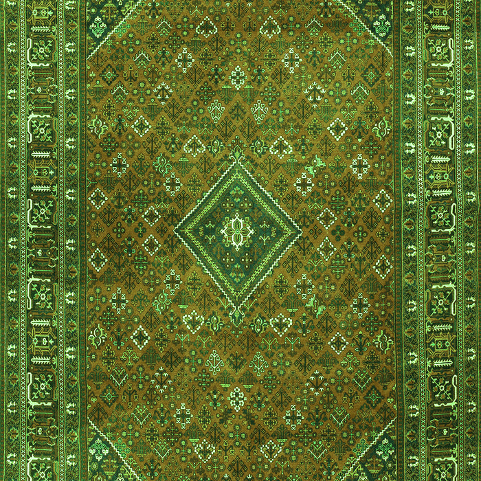 Serging Thickness of Machine Washable Persian Green Traditional Area Rugs, wshtr3618grn