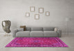 Machine Washable Persian Pink Traditional Rug in a Living Room, wshtr3618pnk