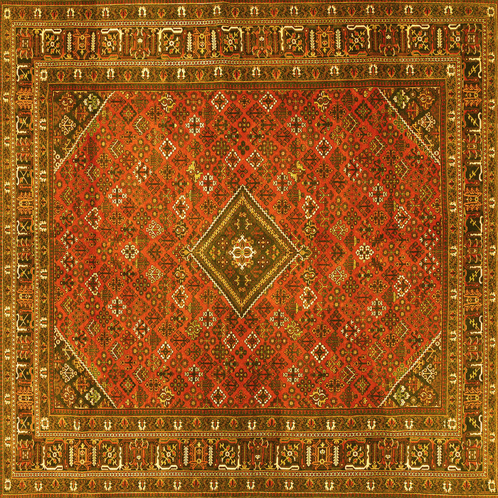 Square Persian Yellow Traditional Rug, tr3618yw