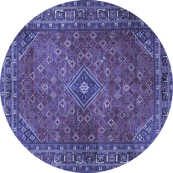 Round Persian Blue Traditional Rug, tr3618blu