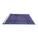 Sideview of Machine Washable Persian Blue Traditional Rug, wshtr3618blu