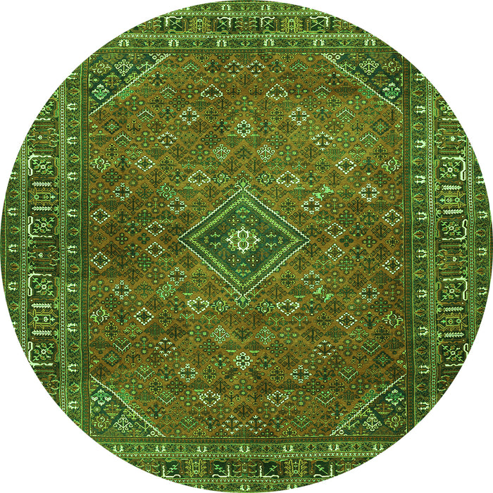 Square Persian Green Traditional Rug, tr3618grn
