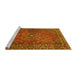 Sideview of Machine Washable Persian Yellow Traditional Rug, wshtr3618yw