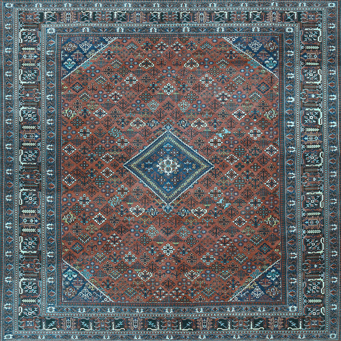 Square Machine Washable Persian Light Blue Traditional Rug, wshtr3618lblu