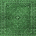 Square Persian Emerald Green Traditional Rug, tr3618emgrn