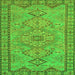 Round Machine Washable Persian Green Traditional Area Rugs, wshtr3619grn