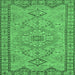 Square Machine Washable Persian Emerald Green Traditional Area Rugs, wshtr3619emgrn