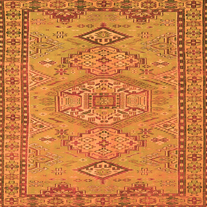 Round Machine Washable Persian Orange Traditional Area Rugs, wshtr3619org