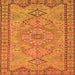 Round Machine Washable Persian Orange Traditional Area Rugs, wshtr3619org