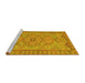 Sideview of Machine Washable Persian Yellow Traditional Rug, wshtr3619yw