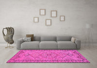 Machine Washable Persian Pink Traditional Rug, wshtr3619pnk