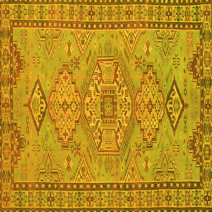 Square Persian Yellow Traditional Rug, tr3619yw
