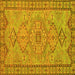 Square Persian Yellow Traditional Rug, tr3619yw