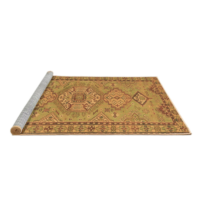 Sideview of Machine Washable Persian Brown Traditional Rug, wshtr3619brn