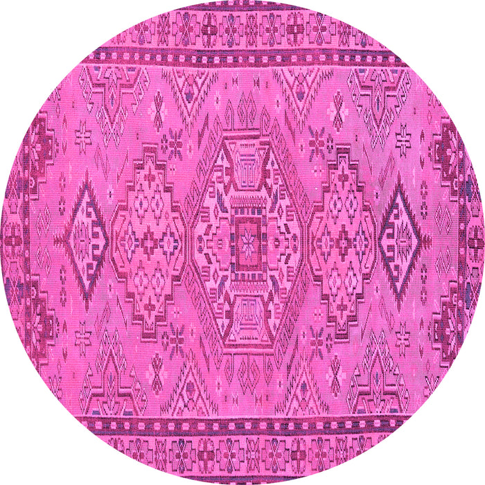 Round Persian Pink Traditional Rug, tr3619pnk