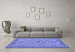 Machine Washable Persian Blue Traditional Rug in a Living Room, wshtr3619blu