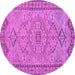 Round Persian Purple Traditional Rug, tr3619pur