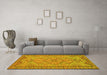 Machine Washable Persian Yellow Traditional Rug in a Living Room, wshtr3619yw