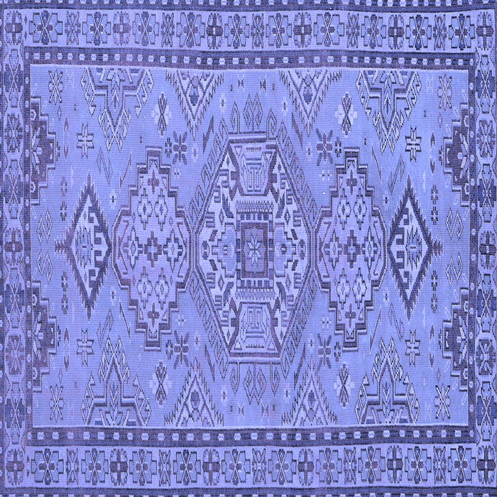 Square Machine Washable Persian Blue Traditional Rug, wshtr3619blu