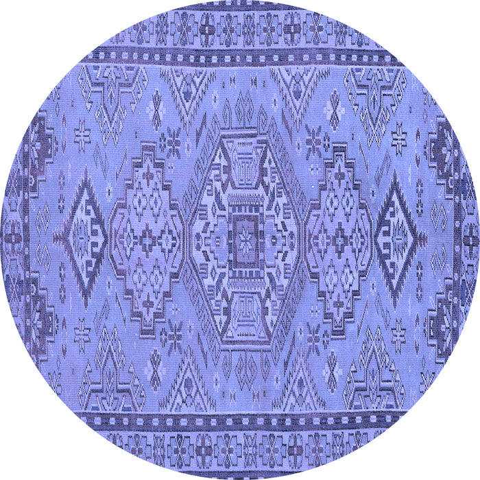 Round Persian Blue Traditional Rug, tr3619blu